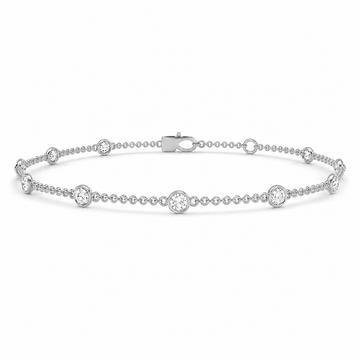 White Gold bracelet with small diamonds on a white background