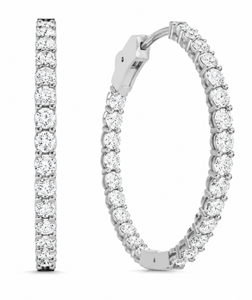 Inside & Out Round Diamond Hoops