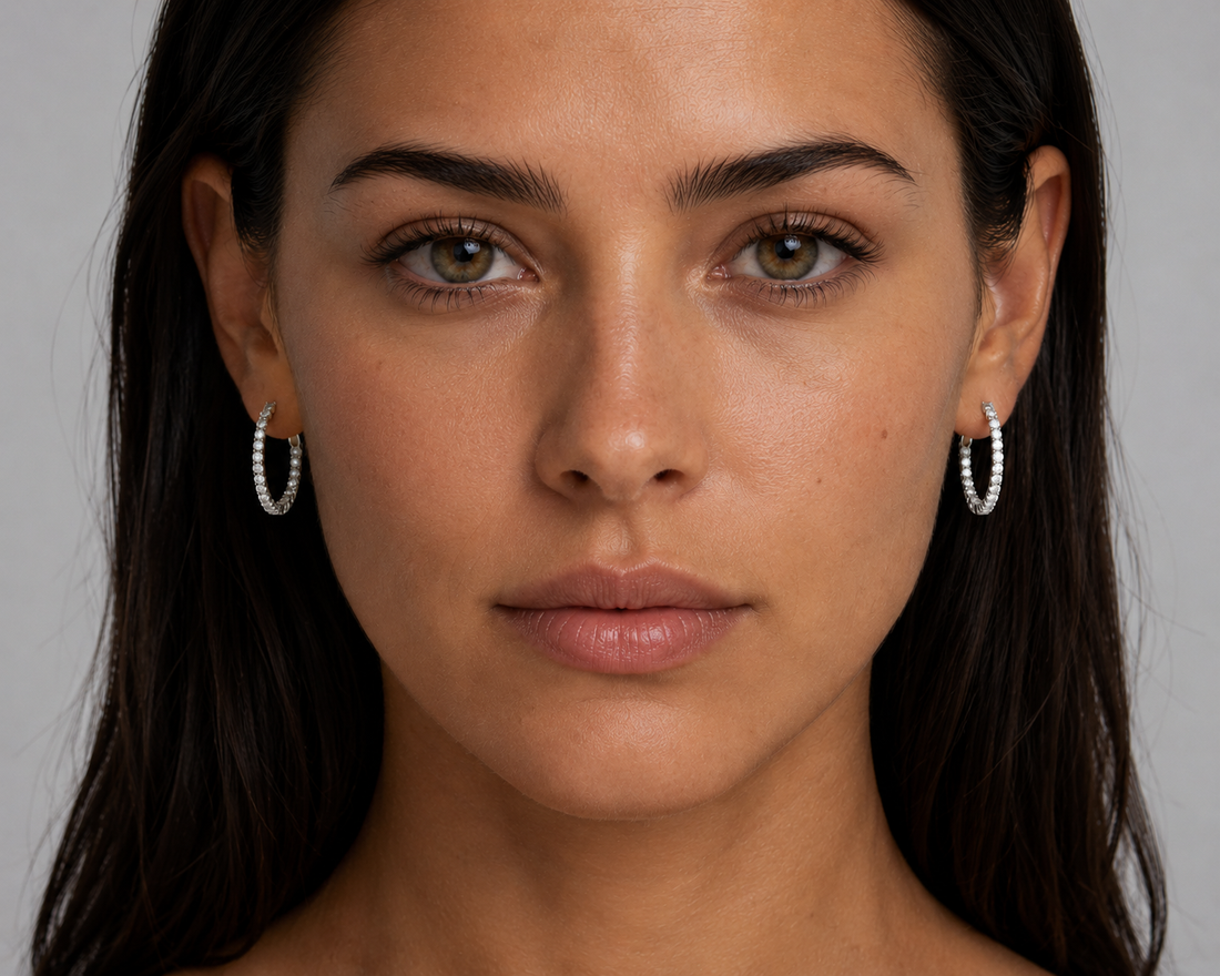 Inside & Out Round Diamond Hoops