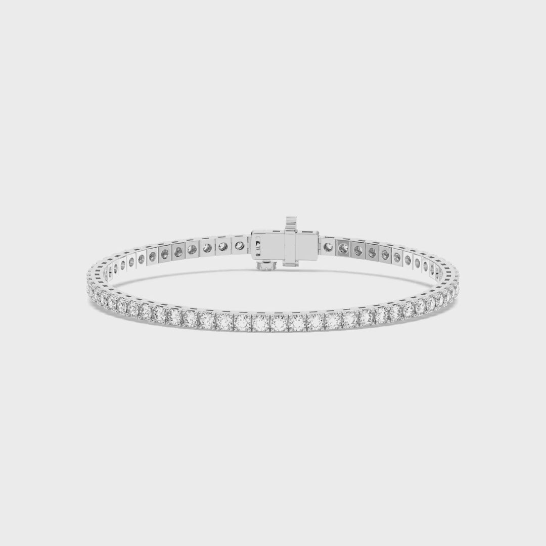 Round Lab Diamond - Tennis Bracelet 1.42 Carats - 14K White Gold